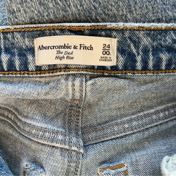 Abercrombie & Fitch The Dad High Rise Straight Leg Denim Jeans size 00L - Picture 3 of 8